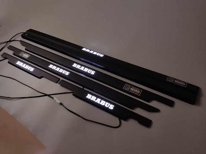 Mercedes-Benz G-Class W463 Brabus Matte Black Stainless Steel LED Door Sills Set 5 pcs